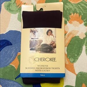 NWT Vintage Cherokee Women's Sueded Microfiber Tights - Dusty Plum